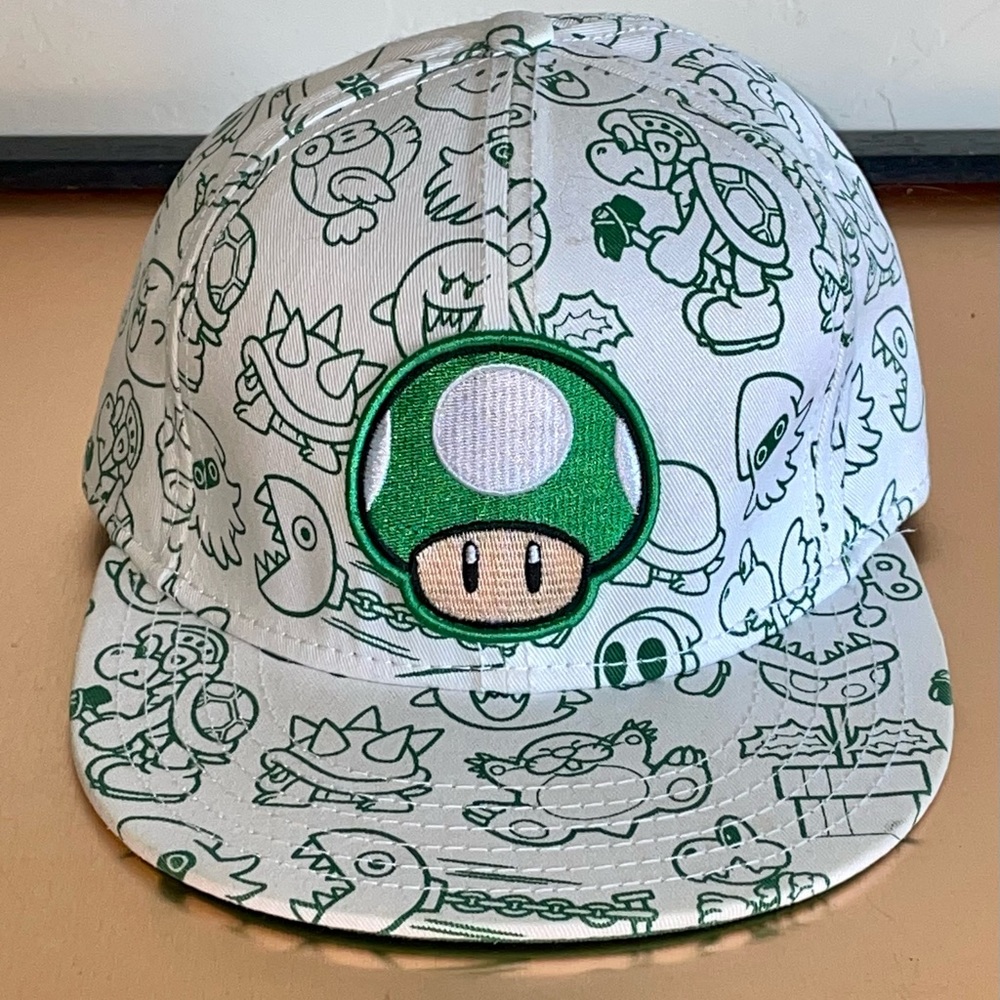 Super Mario Brothers Nintendo 1-Up Mushroom Youth One-size Hat Snapback Cap